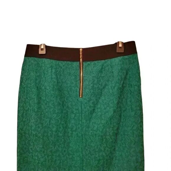 Alfani Women's Green Blue Nylon/Poly Lace Lined Skirt - Picture 3 of 10